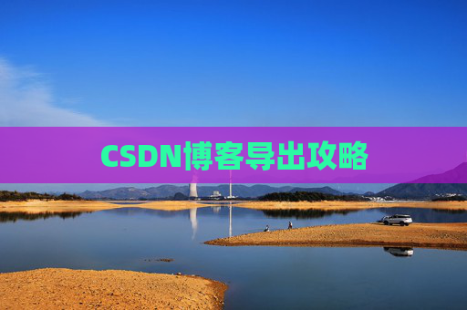 CSDN博客导出攻略